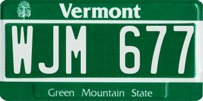 VT license plate WJM677