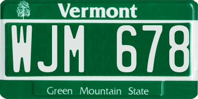 VT license plate WJM678