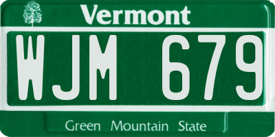 VT license plate WJM679