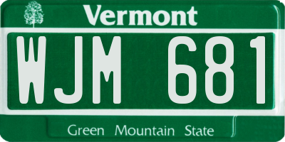 VT license plate WJM681