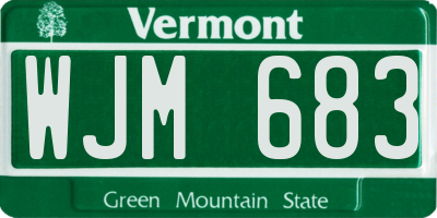 VT license plate WJM683