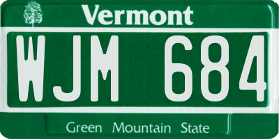 VT license plate WJM684