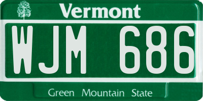 VT license plate WJM686