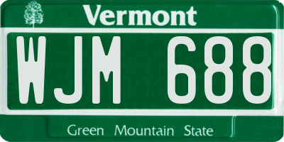 VT license plate WJM688