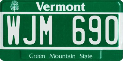 VT license plate WJM690
