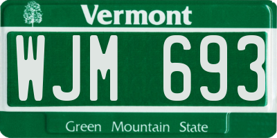 VT license plate WJM693