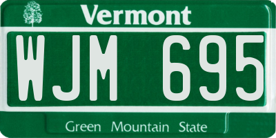 VT license plate WJM695