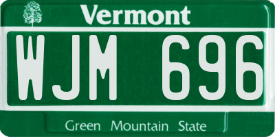 VT license plate WJM696