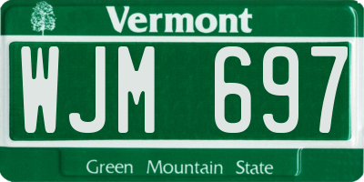 VT license plate WJM697