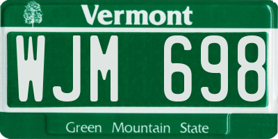 VT license plate WJM698