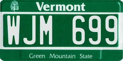 VT license plate WJM699