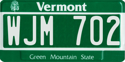 VT license plate WJM702