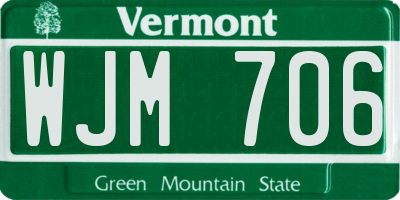 VT license plate WJM706