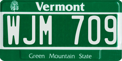 VT license plate WJM709