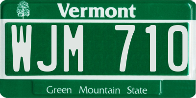 VT license plate WJM710
