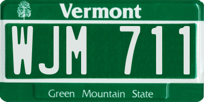 VT license plate WJM711