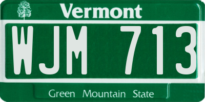 VT license plate WJM713