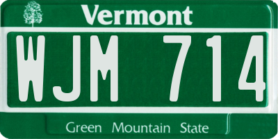 VT license plate WJM714
