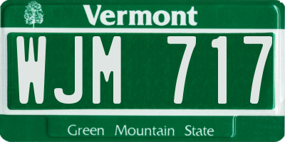 VT license plate WJM717