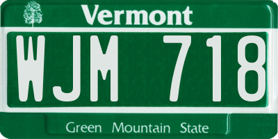 VT license plate WJM718
