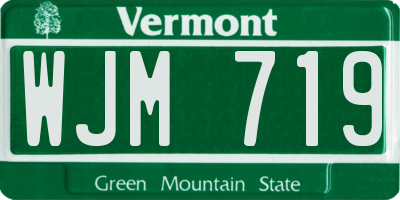 VT license plate WJM719