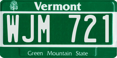 VT license plate WJM721