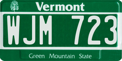 VT license plate WJM723