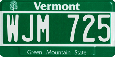 VT license plate WJM725