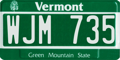 VT license plate WJM735