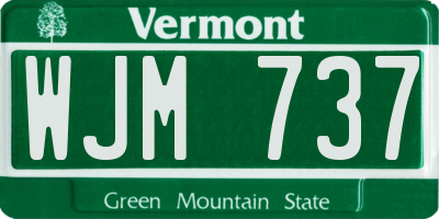 VT license plate WJM737