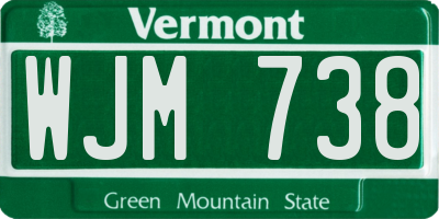 VT license plate WJM738