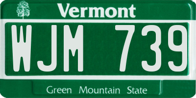 VT license plate WJM739
