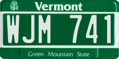 VT license plate WJM741