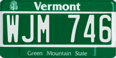 VT license plate WJM746