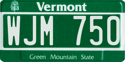 VT license plate WJM750