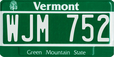 VT license plate WJM752