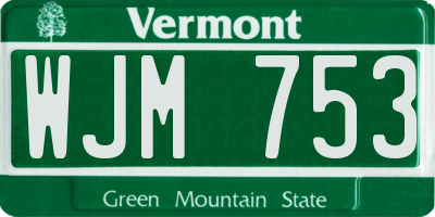 VT license plate WJM753