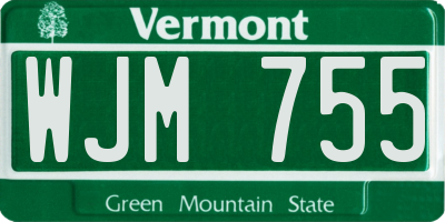VT license plate WJM755
