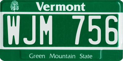 VT license plate WJM756