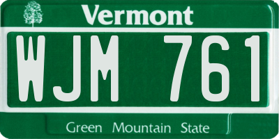 VT license plate WJM761