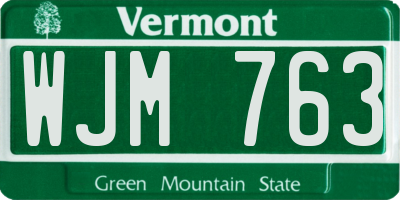 VT license plate WJM763
