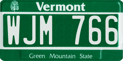 VT license plate WJM766