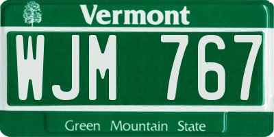 VT license plate WJM767