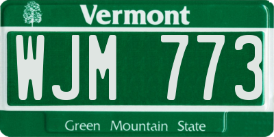 VT license plate WJM773