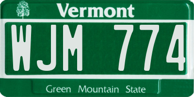 VT license plate WJM774