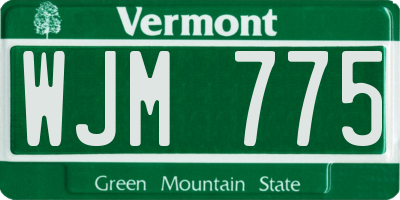 VT license plate WJM775