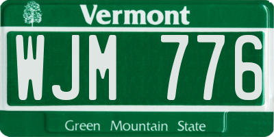 VT license plate WJM776