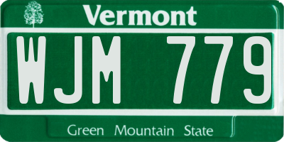 VT license plate WJM779