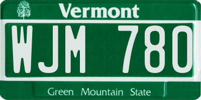 VT license plate WJM780