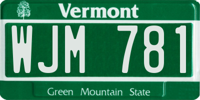 VT license plate WJM781